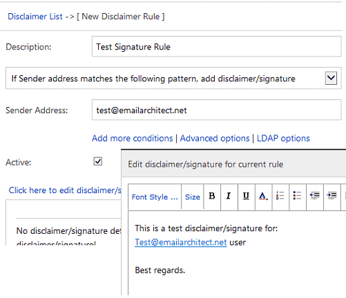 Create disclaimer/signature in Exchange Server