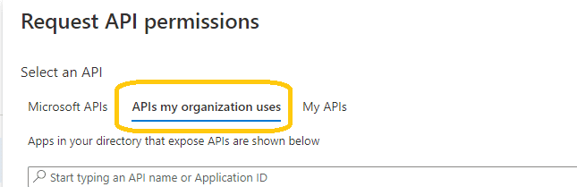 azure APIs in my organization uses
