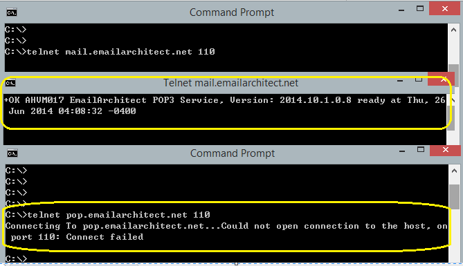detect POP3 connection using telnet