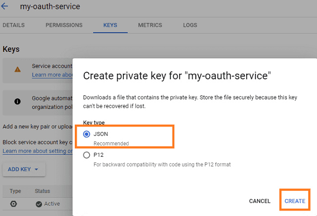 create service key