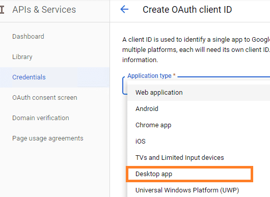 google oauth Credentials